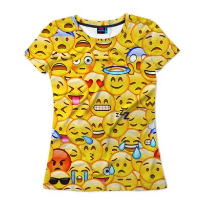 Лот: 10992189. Фото: 1. Женская футболка 3D "Emoji - Эмодзи... Подарки на 8 марта
