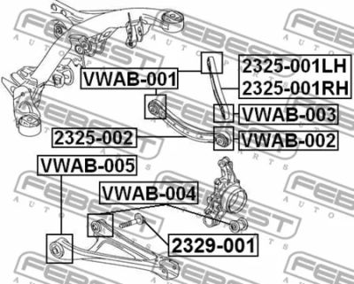 Лот: 18592415. Фото: 1. Сайленблок задней подвески VWAB005... Ходовая, подвеска, рулевое управление