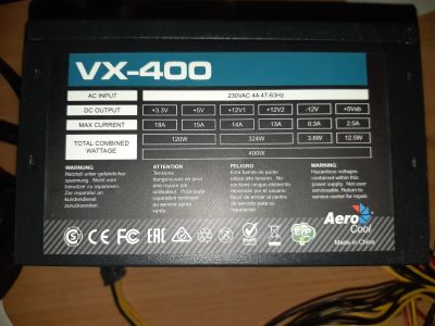 Лот: 16630406. Фото: 1. Блок питания Aerocool VX 400W. Корпуса, блоки питания