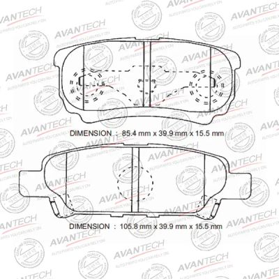 Лот: 20896910. Фото: 1. Колодки тормозные задние avantech... Тормозная система