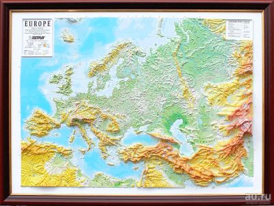 Лот: 17648547. Фото: 1. Рельефная карта "Европа". Настольные игры, карты
