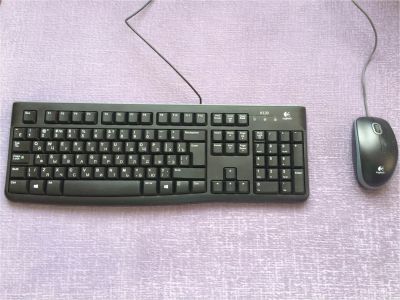 Лот: 6567957. Фото: 1. клавиатура Logitech K120 + мышка... Клавиатуры и мыши