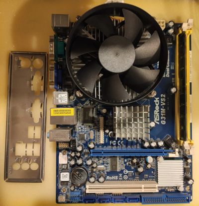 Лот: 18055947. Фото: 1. Asrock G31M-VS2 + Intel 2160... Комплекты запчастей