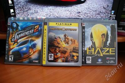 Лот: 686367. Фото: 1. MotorStorm+Haze+Juiced 2=2500. Другое (игровые приставки, консоли, видеоигры)