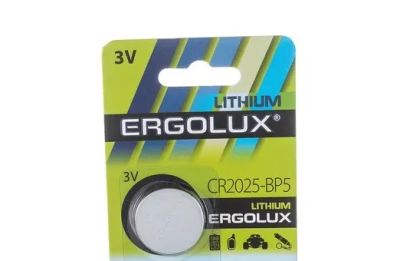 Лот: 16646011. Фото: 1. Батарейки CR2025 Ergolux 1шт. Батарейки, аккумуляторы, элементы питания