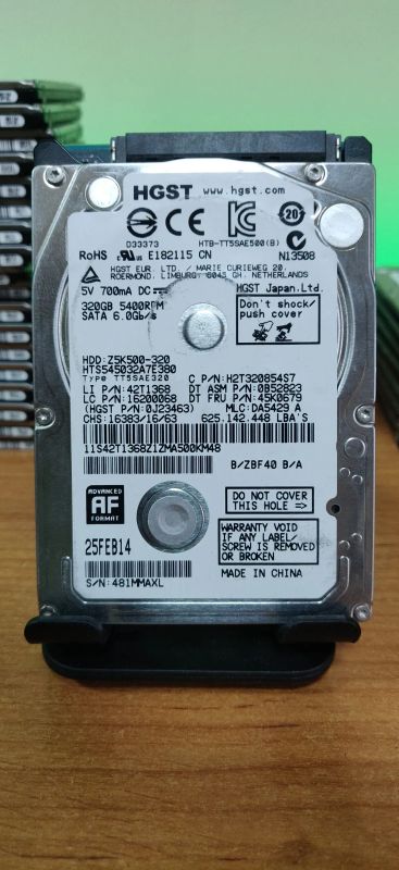 Лот: 22694369. Фото: 1. HDD 320Gb/HGST/SATA/2,5"/5400... Жёсткие диски (HDD)