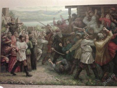 Лот: 1294032. Фото: 1. Картина 130х200 см. "Бунт в Красноярске... Произведения