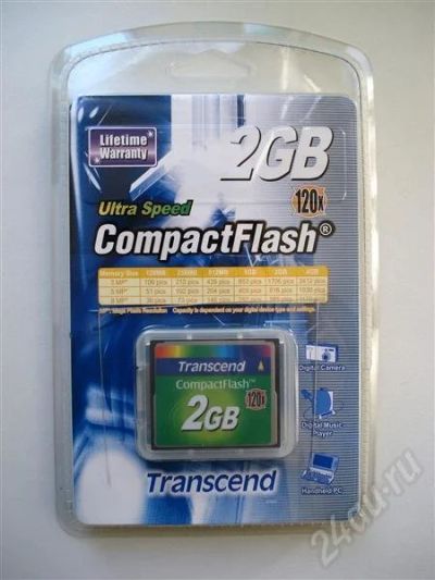 Лот: 455886. Фото: 1. Compact Flash Transcend 2Gb. USB-флеш карты