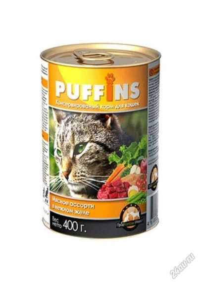 Лот: 5891148. Фото: 1. Консервы Puffins для кошек, мясное... Корма