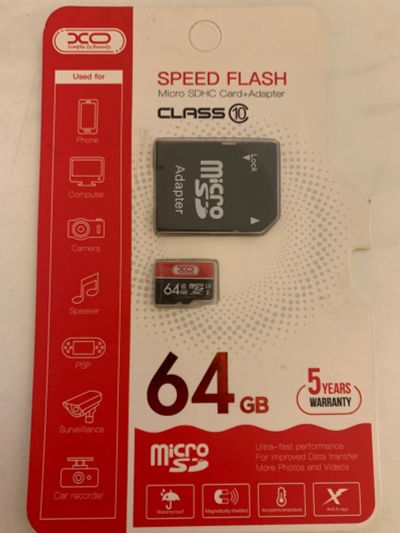 Лот: 18614157. Фото: 1. Micro SD 64Gb карта с адаптером. USB-флеш карты