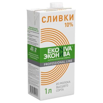 Лот: 24572111. Фото: 1. Сливки питьевые 10%. Эконива. Молоко и молочные продукты