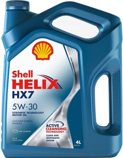 Лот: 14492796. Фото: 1. Shell Helix HX7 , 5W30, 4L (масло... Масла, жидкости