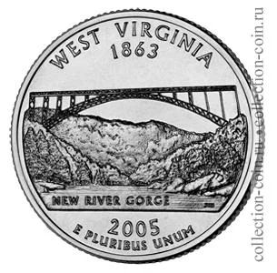 Лот: 11308240. Фото: 1. США 25 центов 2005 года. Серии... Америка