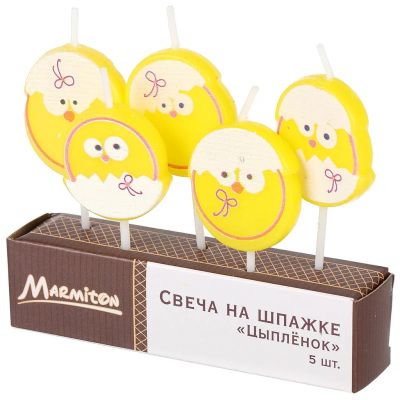 Лот: 25383335. Фото: 1. Свеча 3.5х3 см, на шпажке, 5 шт... Праздничный декор