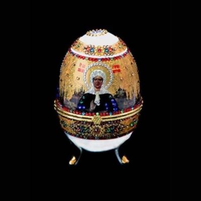 Лот: 21290555. Фото: 1. Православное яйцо с кристаллами... Другое (сувениры, подарки)