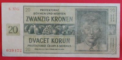 Лот: 1598344. Фото: 1. (№910) 20 крон 1944 (Богемия и... Германия и Австрия