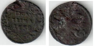 Лот: 4593153. Фото: 1. Полушка 1738 года. Россия до 1917 года