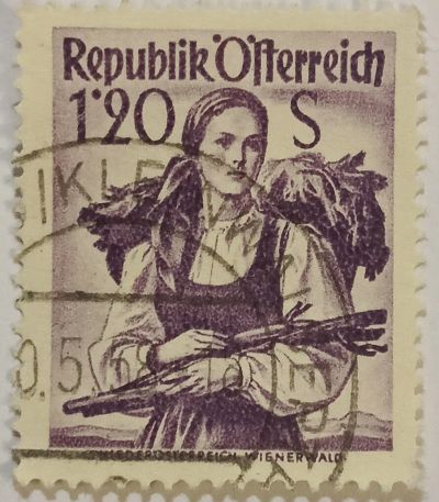 Лот: 25348521. Фото: 1. Марки_Австрии, 1,20 öS -Австрийский... Марки
