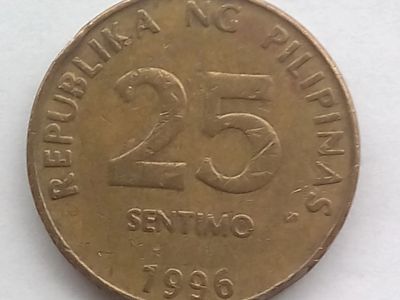 Лот: 16077910. Фото: 1. Монета Филиппин 25 сентимо. Азия