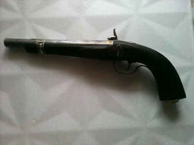 Лот: 4890715. Фото: 1. 19 век старинный пистолет целый... Другое (антиквариат)