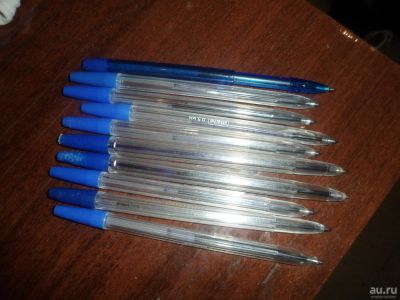 Лот: 6774986. Фото: 1. Синяя шариковая ручка 10 шт. Цена... Ручки, карандаши, маркеры
