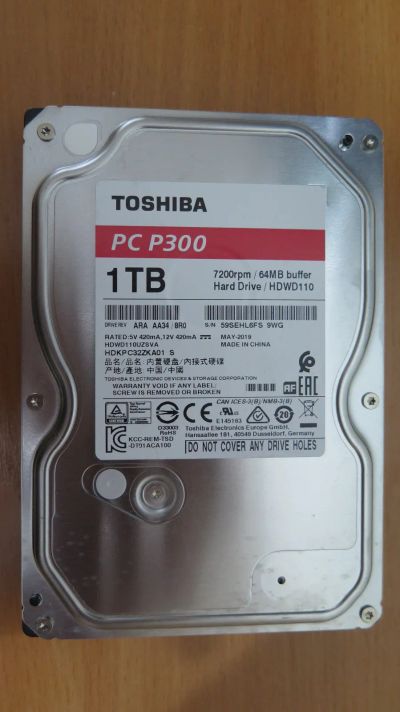 Лот: 23596658. Фото: 1. Жесткий диск Toshiba PC P300 1TB. Жёсткие диски (HDD)