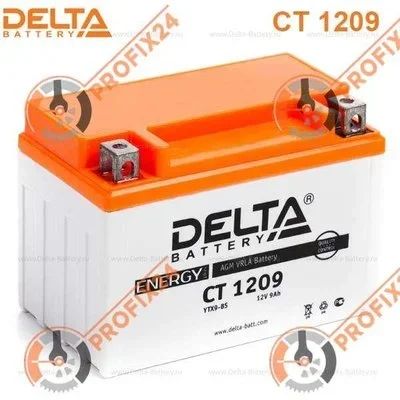 Лот: 14326654. Фото: 1. Аккумулятор DELTA CT 1209/YTX9-BS... Аккумуляторы