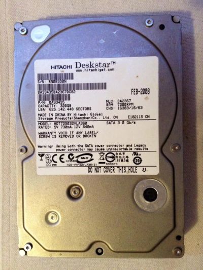 Лот: 4502911. Фото: 1. Жесткий диск HDD 320 Gb Hitachi. Жёсткие диски (HDD)