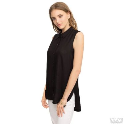 Лот: 14542427. Фото: 1. Новая чёрная блузка удлиненная... Блузы, рубашки