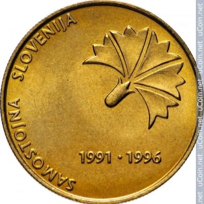 Лот: 19262385. Фото: 1. Словения 5 толаров, 1996 5 лет... Европа
