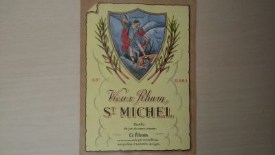 Лот: 15265539. Фото: 1. Этикетка от рома Сант Мишель. Бутылки, пробки, этикетки