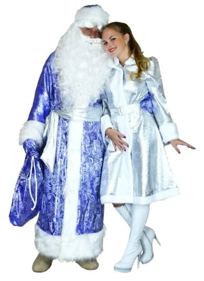 Лот: 8417889. Фото: 1. Парный костюм Деда мороза и Снегурочки... Взрослые карнавальные костюмы