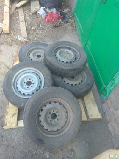 Лот: 13720786. Фото: 1. Штамповки ВАЗ r13 Со старой резиной... Шины на дисках