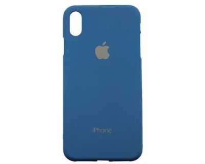 Лот: 20880733. Фото: 1. Чехол iPhone XS Max Яблоко темно-синий. Чехлы, бамперы