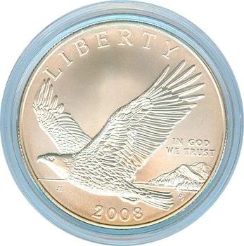 Лот: 10514577. Фото: 1. 2008 г. США. 1 доллар. Серебряный... Америка