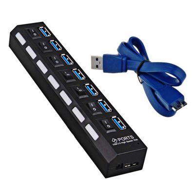 Лот: 16015603. Фото: 1. USB 3.0 HUB на 7 портов с возможностью... USB хабы