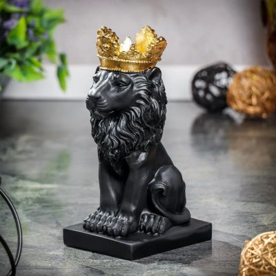 Лот: 24929189. Фото: 1. Фигурка декоративная Лев в короне... Фигурки, статуэтки
