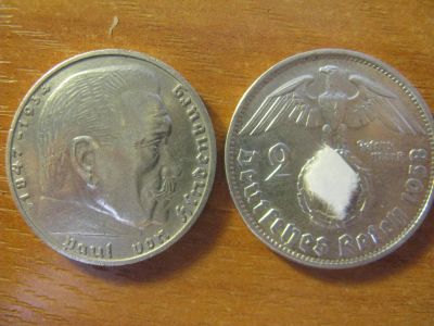 Лот: 10741385. Фото: 1. Германия 2 рейхсмарки 1938 года... Германия и Австрия