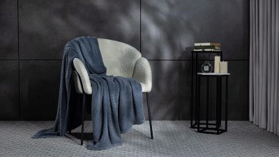 Лот: 24307510. Фото: 1. Вязаный плед Universal (петля... Пледы, покрывала