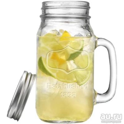 Лот: 7528821. Фото: 1. Банка кружка Mason Jar с ручкой... Кружки, стаканы, бокалы
