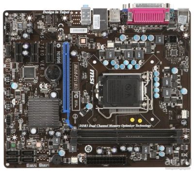 Лот: 8052634. Фото: 1. Mатеринская плата MSI H61M-P21... Материнские платы