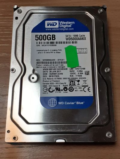 Лот: 17847685. Фото: 1. HDD 500gb SATA, жесткий диск для... Жёсткие диски (HDD)