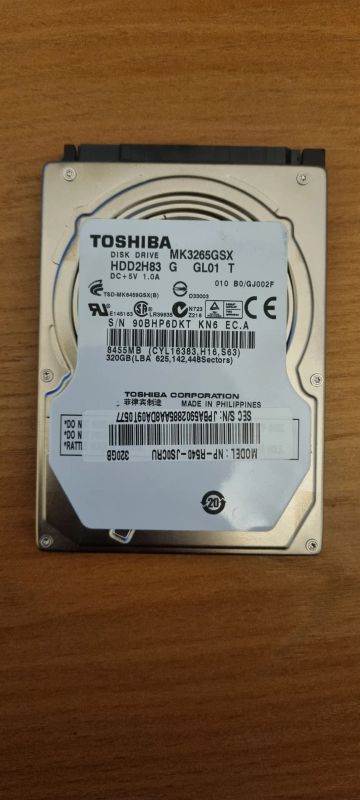 Лот: 20798210. Фото: 1. Жесткий диск 320 gb Toshiba состояние... Жёсткие диски (HDD)
