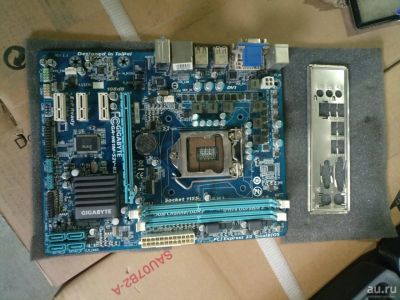 Лот: 13959233. Фото: 1. Мать S1155 Gigabyte H61M-SV-B3... Материнские платы