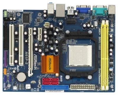 Лот: 2159318. Фото: 1. Системная плата ASRock N61P-S... Материнские платы