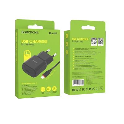 Лот: 22150012. Фото: 1. СЗУ BOROFONE BA-48A 1*USB+Lighting... Зарядные устройства, блоки питания, адаптеры сетевые для смартфонов