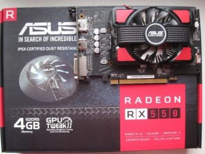 Лот: 12680743. Фото: 1. Видеокарта Asus RX 550 4GB. Видеокарты