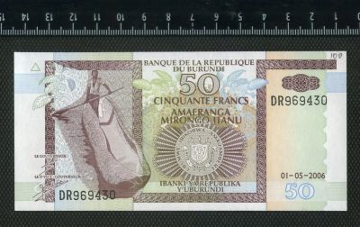 Лот: 10603399. Фото: 1. Бурунди 50 франков 2006г,(люкс... Другое (банкноты)