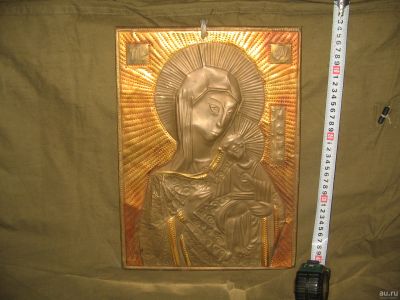 Лот: 16491611. Фото: 1. икона Богоматерь,чеканка,медь. Вещи известных людей, автографы
