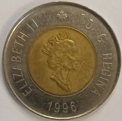 Лот: 25716036. Фото: 1. Канада 2 доллара 1996 год, KM... Америка